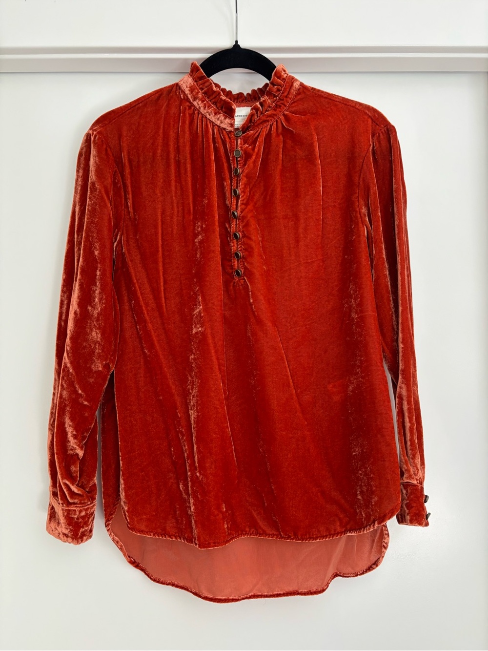 Anthropologie Kristianne Velvet Blouse in Cinnamon (Price Firm) - Picture 4 of 9